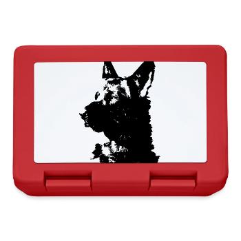 German Shepherd,Shepherd,Dog,Black - Lunchbox - red - Front