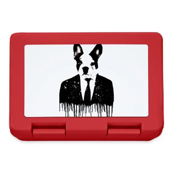 bouledogue, chien, grand danois, costume, graffiti - Boîte à goûter - rouge - Devant