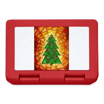 Weihnachtsbaum im Tiffany Stil - Brotdose - Rot - Vorne