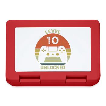 Level 10 Unlocked 10 Years Anniversary Gift - Lunchbox - red - Front