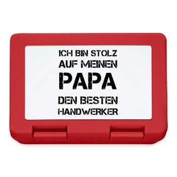 Stolz auf Papa als bester Handwerker - Brotdose - Rot - Vorne
