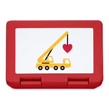 ★ Design colors can be changed ★ Mobile crane with a heart - Lunchbox - red - Front