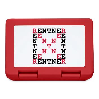Rentner (waagerecht, senkrecht u. diagonal lesbar) - Brotdose - Rot - Vorne