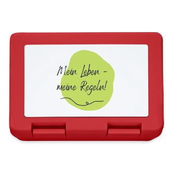 Mein Leben - meine Regeln! - Brotdose - Rot - Vorne