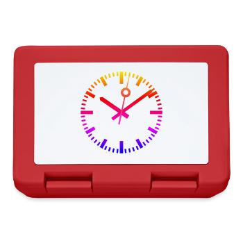 UHR - BAHNHOFSUHR - TICKTACK - CLOCK - ZEITANZEIGE - Brotdose - Rot - Vorne