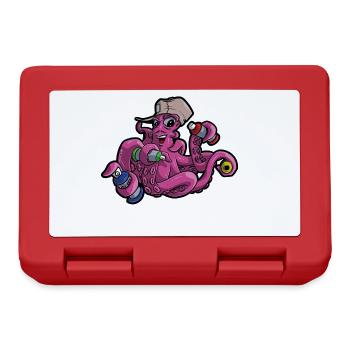 🐙 Graffiti Octopus. Cool motif, character style - Lunchbox - red - Front