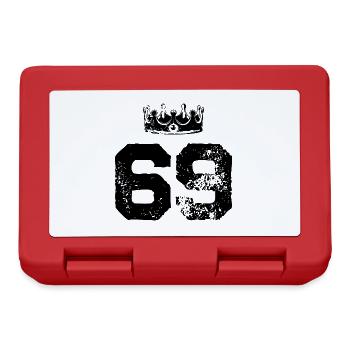 69 Zahl Krone - Brotdose - Rot - Vorne