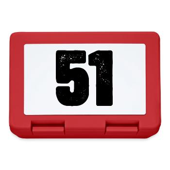 51 Zahl Trikot - Brotdose - Rot - Vorne