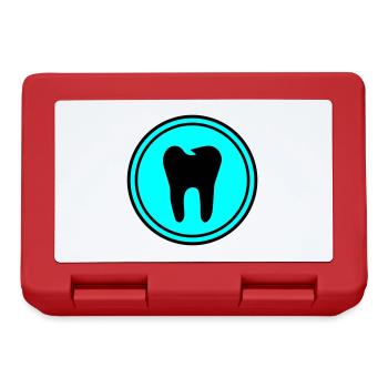 Symbole de l’icône de dent - Boîte à goûter - rouge - Devant