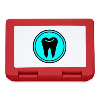 Symbole de l’icône de dent - Boîte à goûter - rouge - Devant