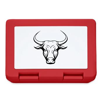 Bull Symbol Head Taurus - Lunchbox - red - Front