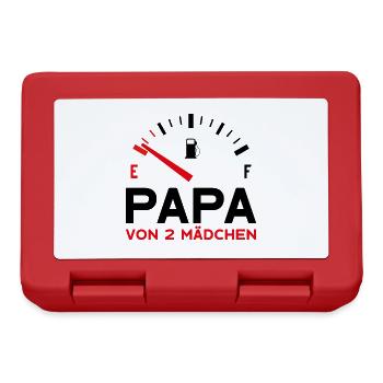 PAPA ZWEI MÄDCHEN VATER 2 TÖCHTER VATERTAG - Brotdose - Rot - Vorne