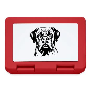 Mastiff Hund Kopf - Brotdose - Rot - Vorne