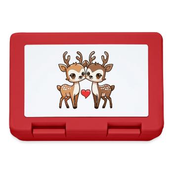 Deer Comic Couple Love - Lunchbox - red - Front