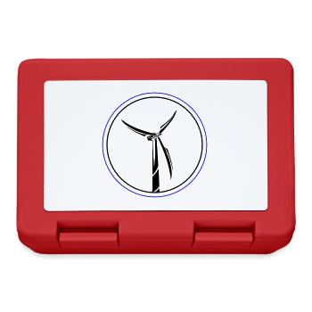 Windkraft Symbol Windrad - Brotdose - Rot - Vorne