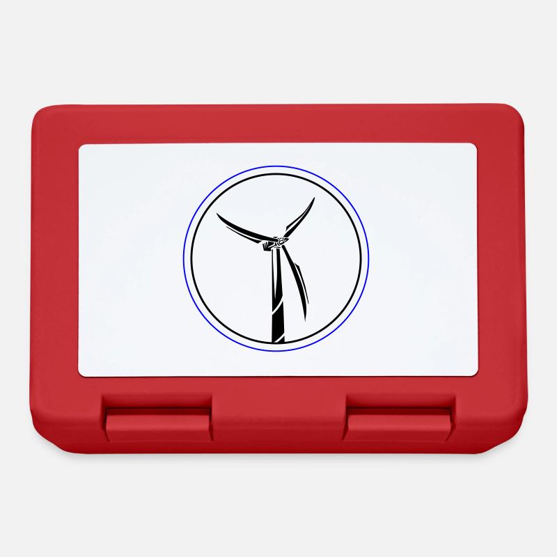 Wind Power Symbol Wind Turbine - Lunchbox - red