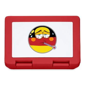 Deutschland kranker Emoticon mit Fieber Smilie - Brotdose - Rot - Vorne