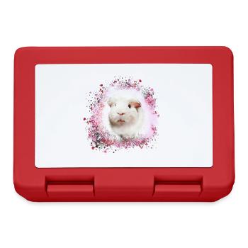 guinea pig, graffiti,painting,pink,pink - Lunchbox - red - Front