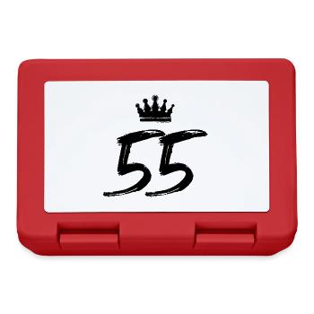 55 Zahl Krone - Brotdose - Rot - Vorne
