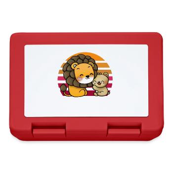 Leo cuddles bear - Lunchbox - red - Front