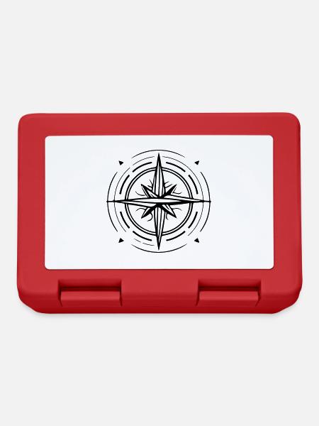 Kompass Symbol Travel - Brotdose - Rot