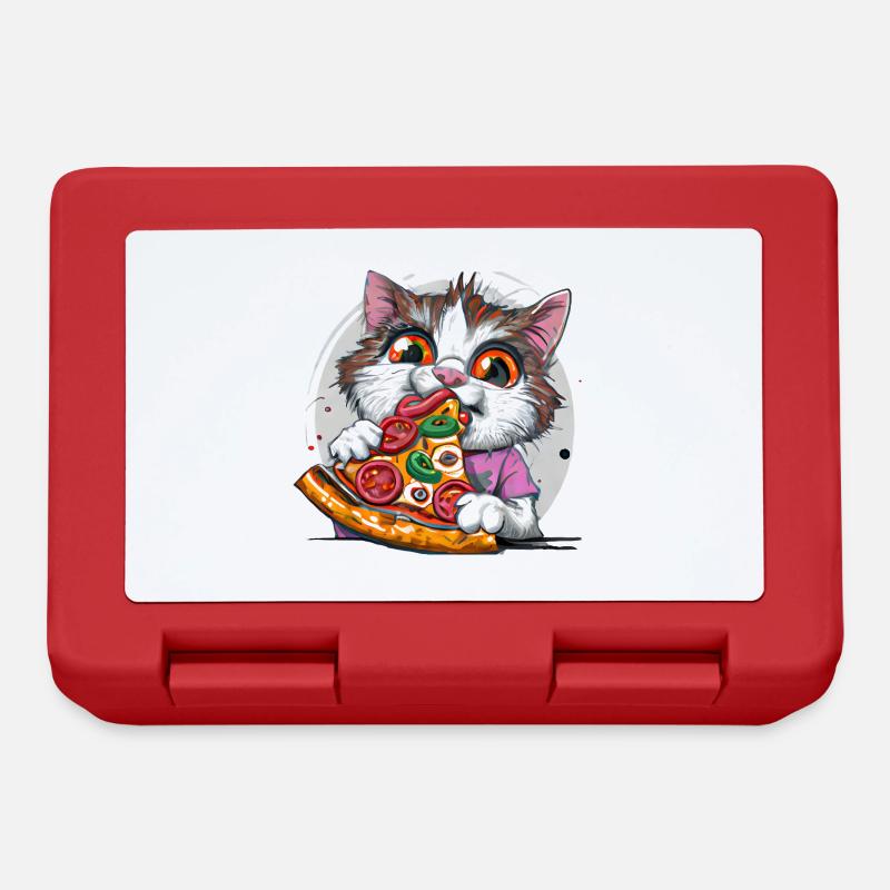 Pizza Cat - Lunchbox - red