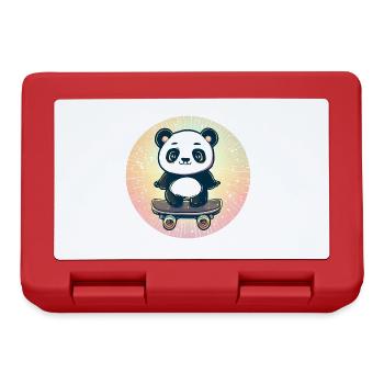 Skateboard panda in sunset - Lunchbox - red - Front