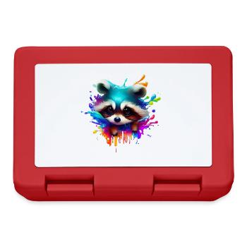 Colorful raccoon with splashes of color - Lunchbox - red - Front