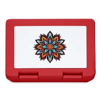 Frost Blume Mandala Symbol Stern Winter - Brotdose - Rot - Vorne