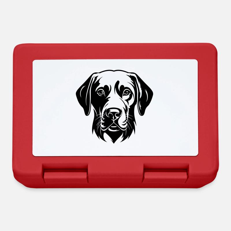 Labrador Hund Kopf - Brotdose - Rot