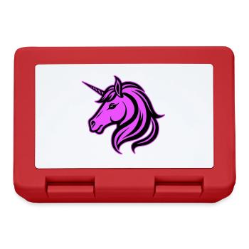 Unicorn Head - Lunchbox - red - Front