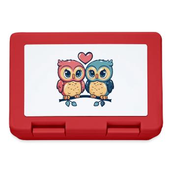 Owl Couple Couple Love Couple In Love - Lunchbox - red - Front