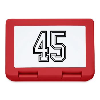 45 Zahl symbol - Brotdose - Rot - Vorne