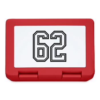 Symbole numérique 62 - Boîte à goûter - rouge - Devant