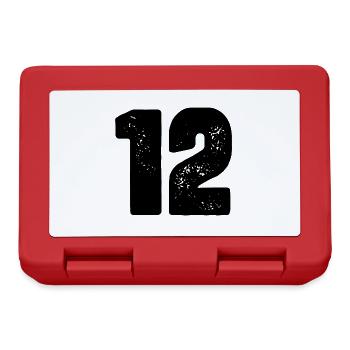 12 Zahl Trikot - Brotdose - Rot - Vorne
