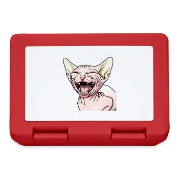 Sphynx-Katze lacht - Brotdose - Rot - Vorne