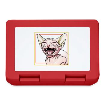 Sphynx-Katze lacht - Brotdose - Rot - Vorne