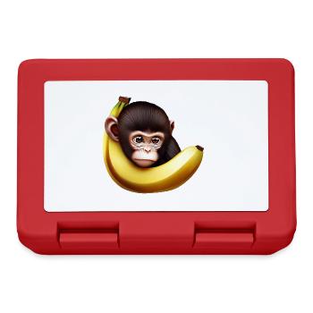 Affe Versteckspiel Banane - Brotdose - Rot - Vorne