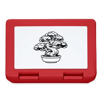 Bonsai Baum Symbol - Brotdose - Rot - Vorne