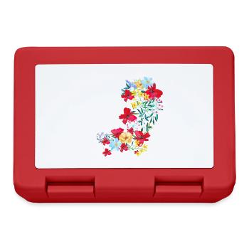 blumen,blüte,floral , Blume, Wiese, Ranke - Brotdose - Rot - Vorne