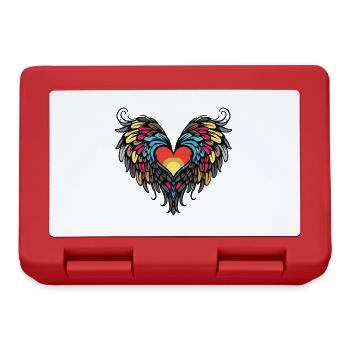 Coeur Ailes Ange Amour - Boîte à goûter - rouge - Devant
