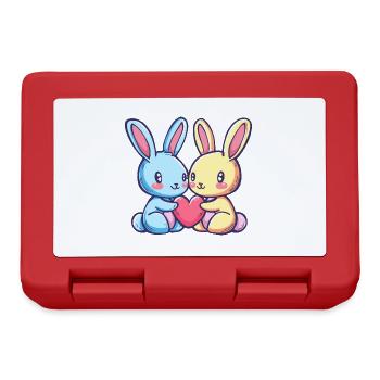 Lapin Bande Dessinée Couple Amour - Boîte à goûter - rouge - Devant