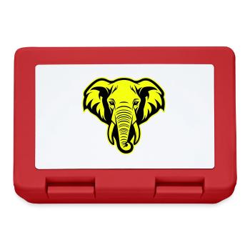 Elephant Head Portrait Icon - Lunchbox - red - Front
