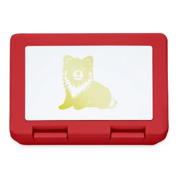 Zwergspitz Hund Silhouette Pomeranian - Brotdose - Rot - Vorne