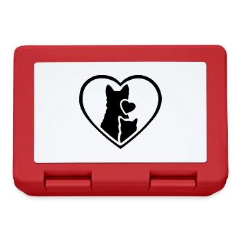 chat et chien ensemble ♥ chien et chat ensemble - Boîte à goûter - rouge - Devant