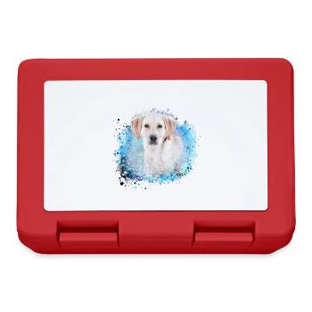 Labrador,dog,painting,golden retriever - Lunchbox - red - Front