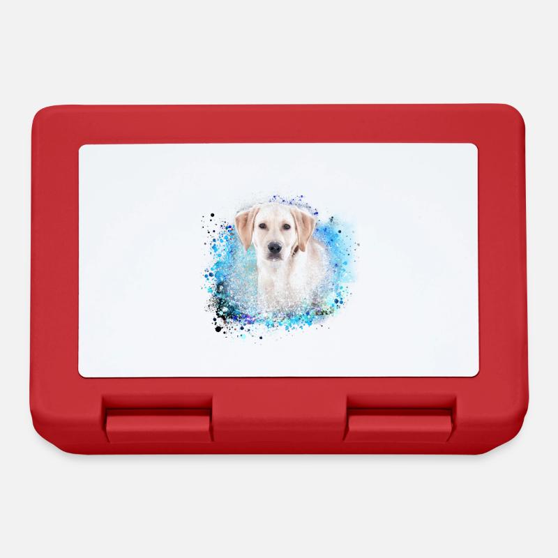 Labrador,Hund,malerei,golden retriever - Brotdose - Rot