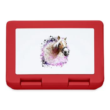 horse,haflinger, graffiti, painting, blue, horses, - Lunchbox - red - Front