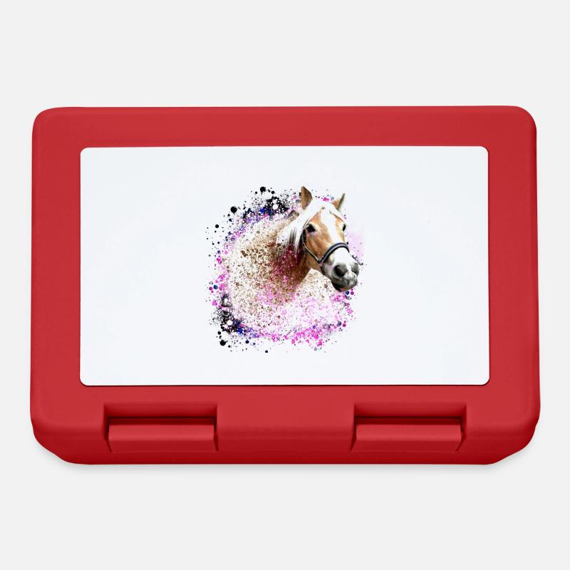 pferd,haflinger, graffiti, malerei, blau, pferde, - Brotdose - Rot