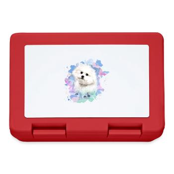 bichon frisé, malteser, dog, watercolour, watercolour - Lunchbox - red - Front